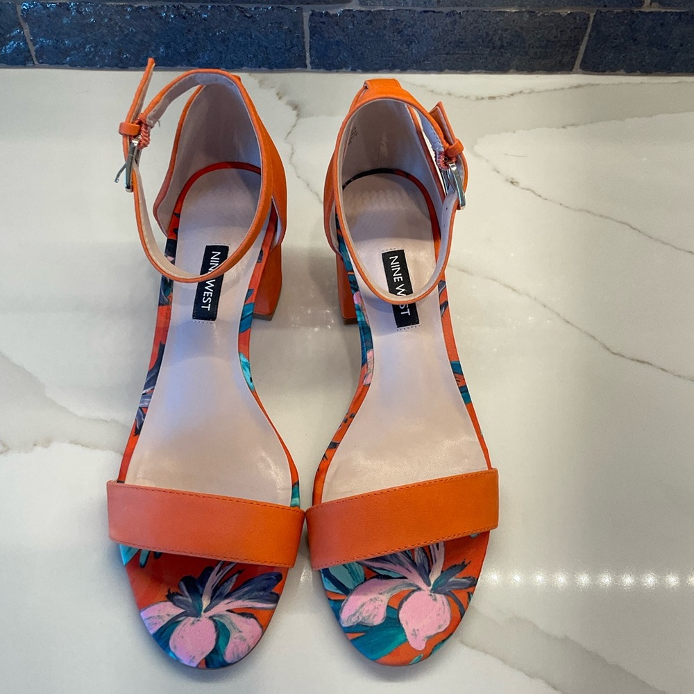 Nine West Orange Women's Ankle Strap Sandals